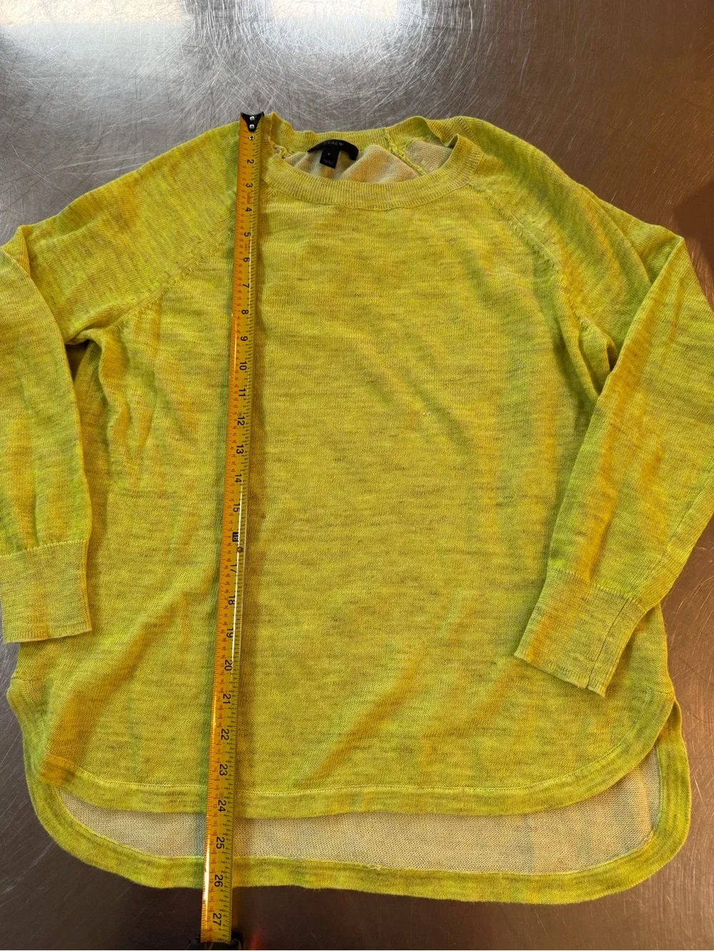 J. Crew Retail Store Lime Green Cotton/Linen Sweater Small
